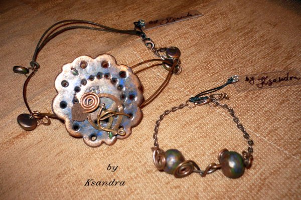 Set COPPER FLOWER